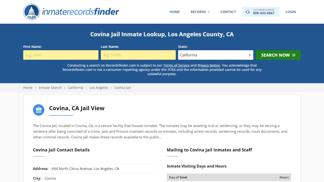 Covina Jail Roster & Inmate Search, Los Angeles County, CA ...